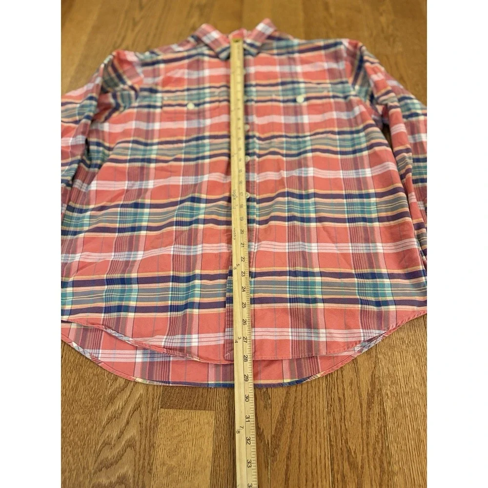 Polo Ralph Lauren Men's Long Sleeve Button-down XL Pink Shirt Plaid Pockets Work